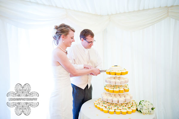 Cutting the cake cupcakes