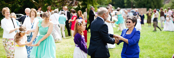 wedding guests dancing