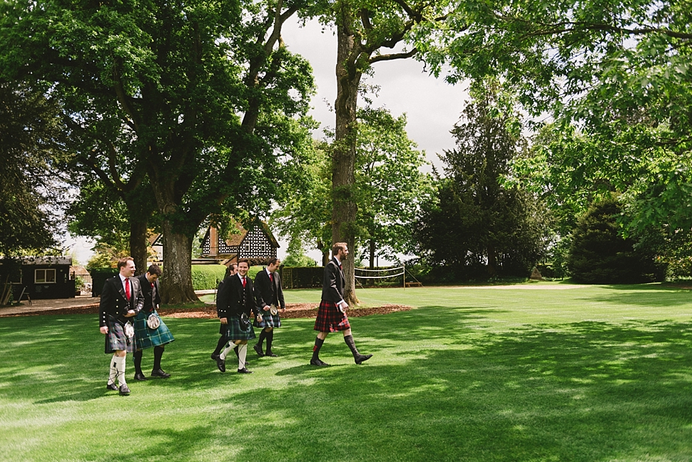 groom arrives larmer tree gardens