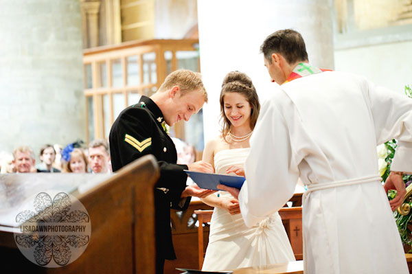 exchanging rings at St.Cross Hospital