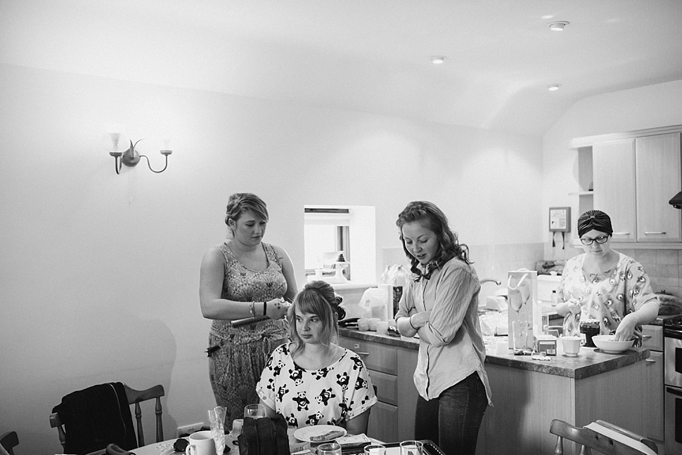 Bride getting ready