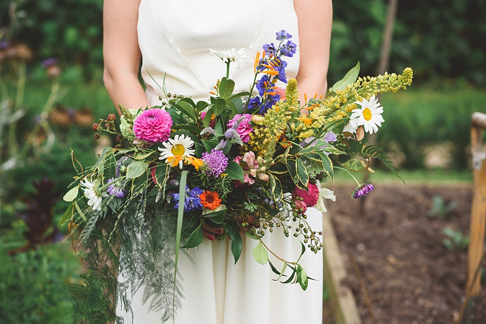 Bright colourful rainbow bouquet