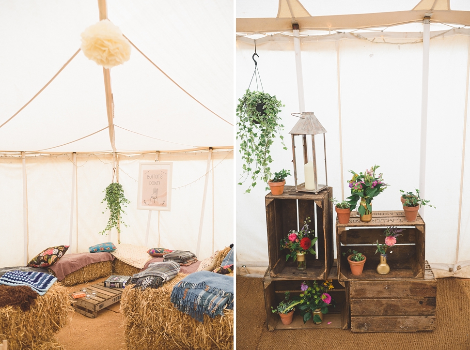 Colourful rainbow festival wedding flowers