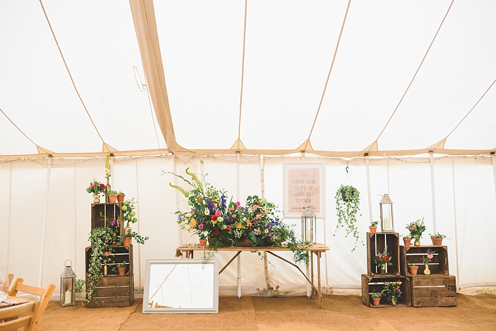 Creative festival wedding somerset