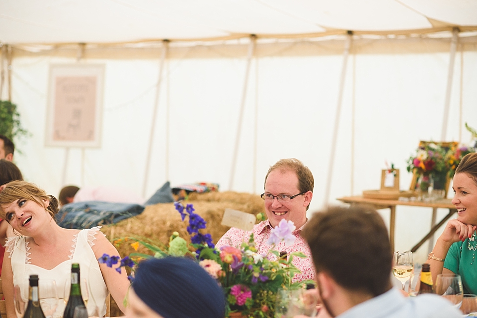 Creative festival wedding somerset