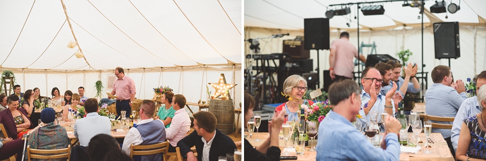 Creative festival wedding somerset