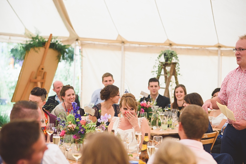 Creative festival wedding somerset