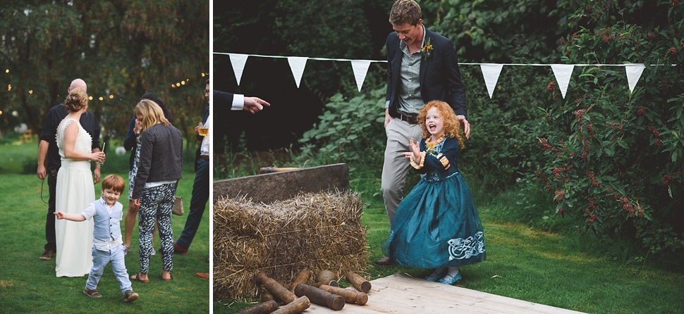 Creative festival wedding somerset