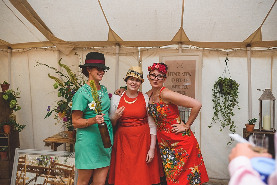 Creative festival wedding somerset