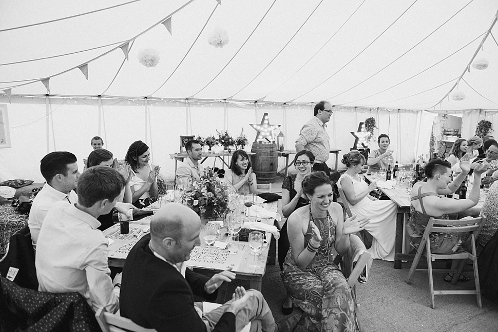 Creative festival wedding somerset