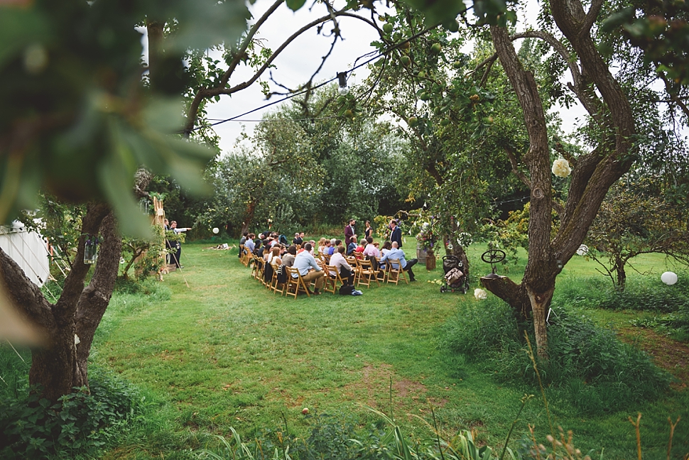 Orchard wedding ceremony