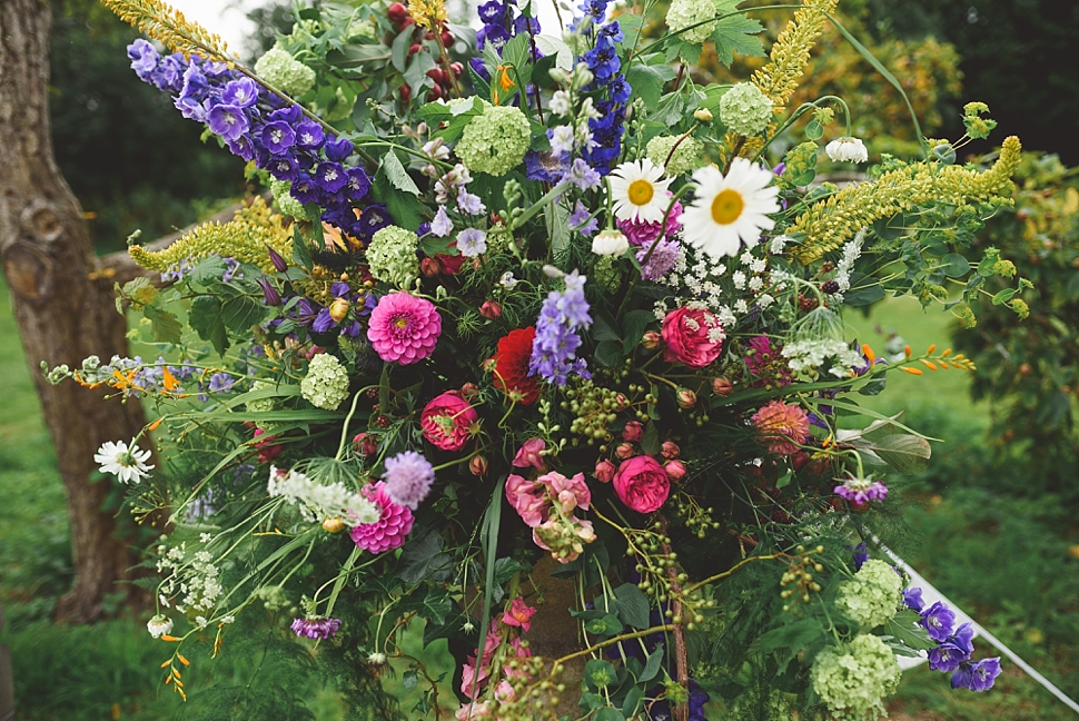 Rainbow floral display