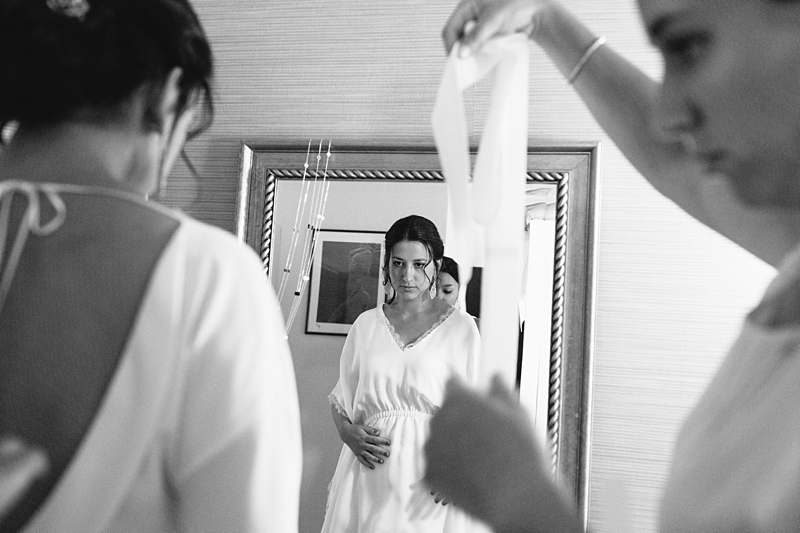 Bride getting ready