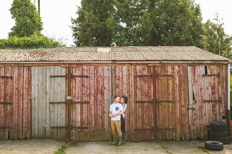 barn engagement photo