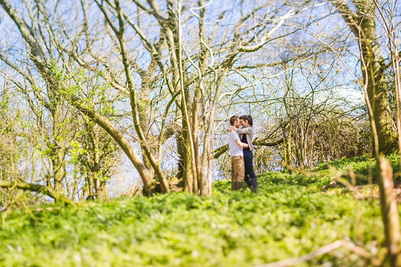 woodland engagement photography