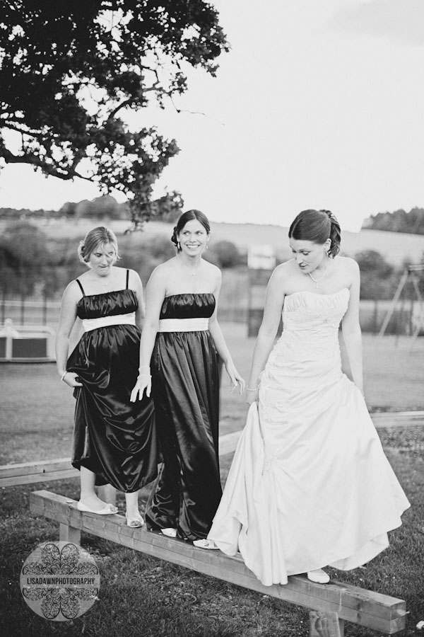 Bride and bridesmaids playground