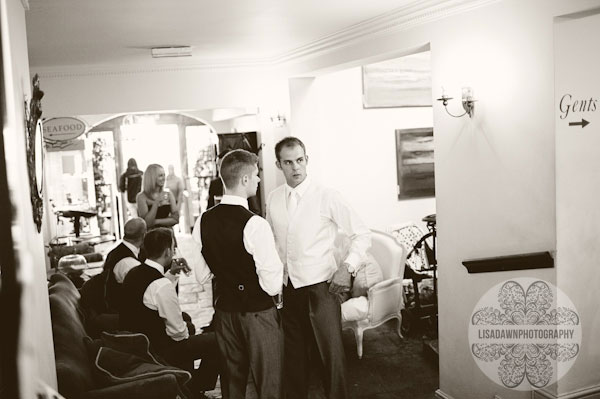 groomsmen waiting at Stanwell House