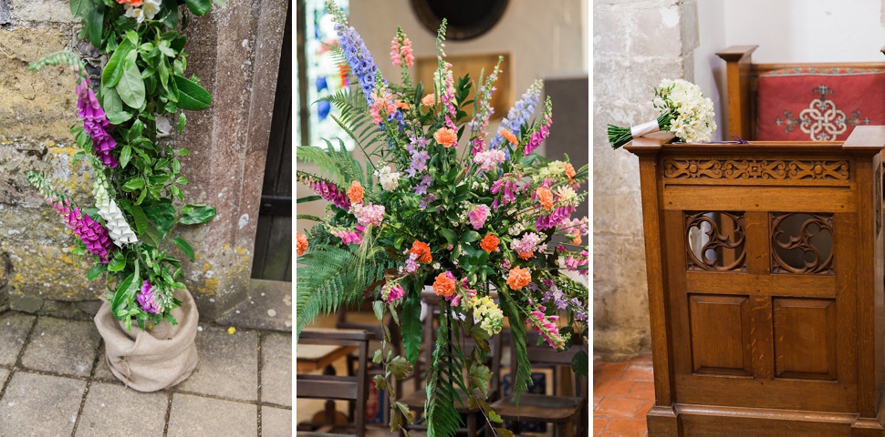 colourful church flowers