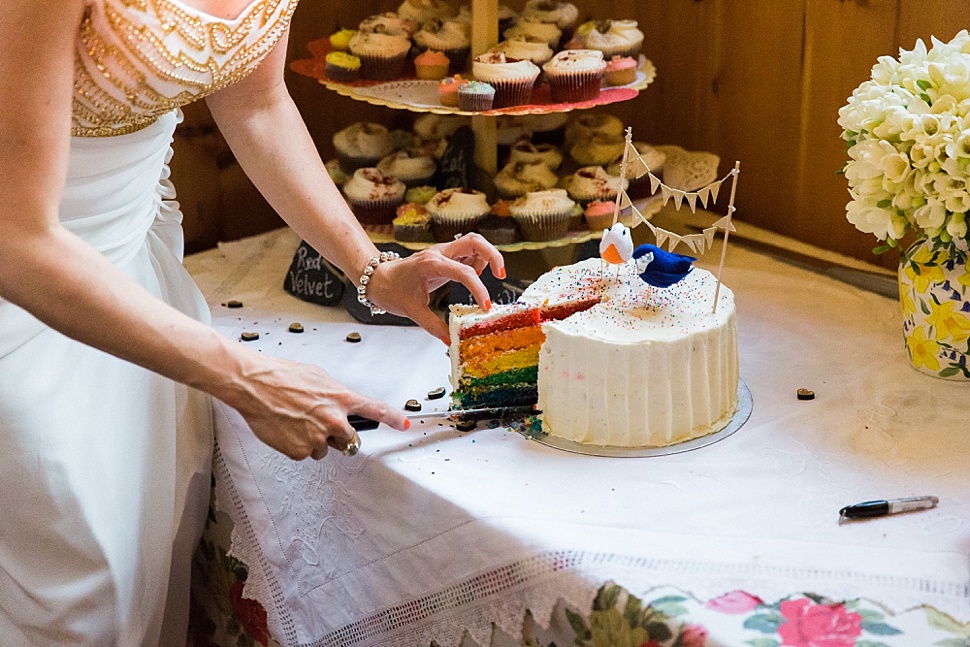 rainbow wedding cake