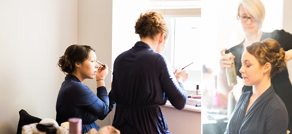 Bridesmaids getting ready