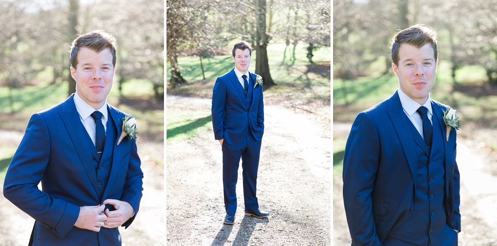 groom in blue suit