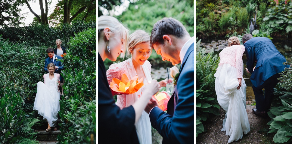 floating candles at a wedding