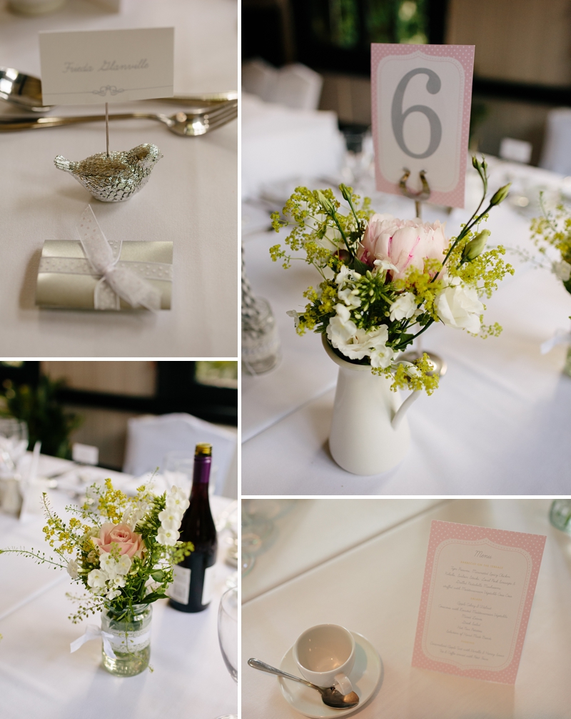 Rustic wedding table flowers