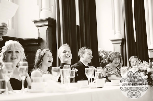 head table laughing at the speeches