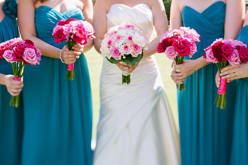 Pink wedding bouquets