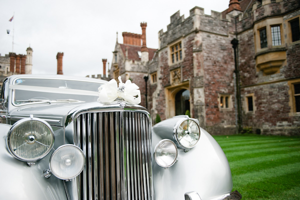 Silver wedding car