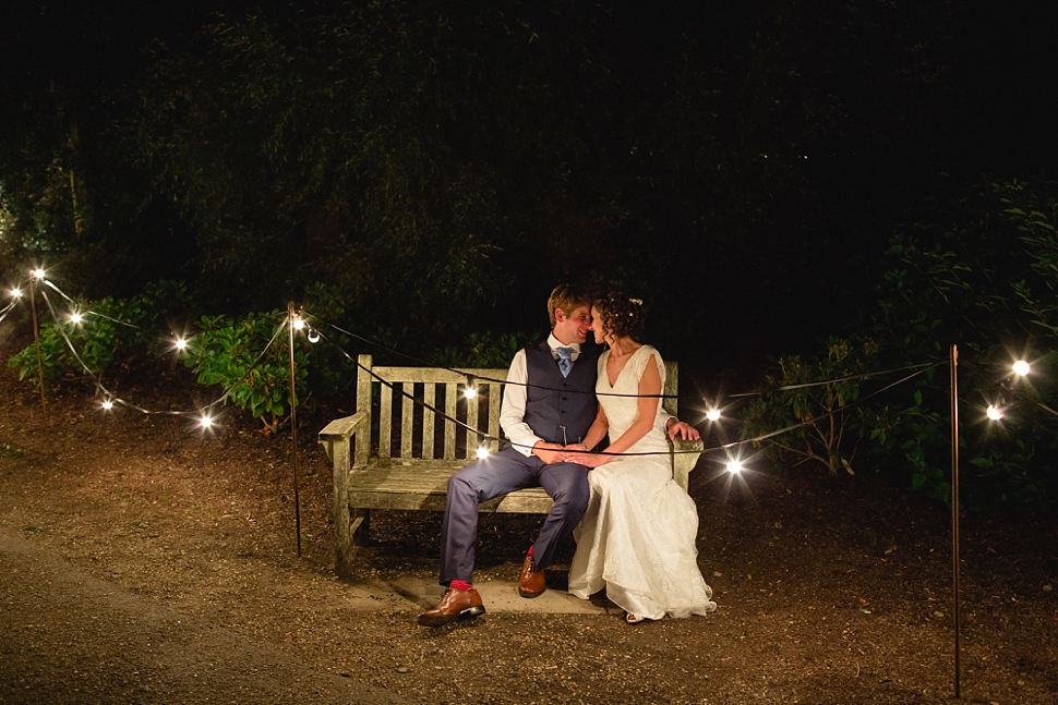 Fairy lights garden wedding 