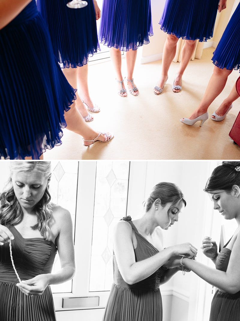 Bridesmaids in blue