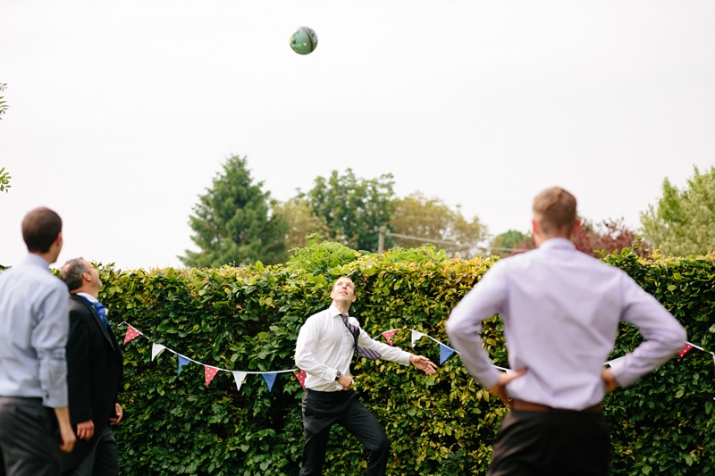 Garden wedding football