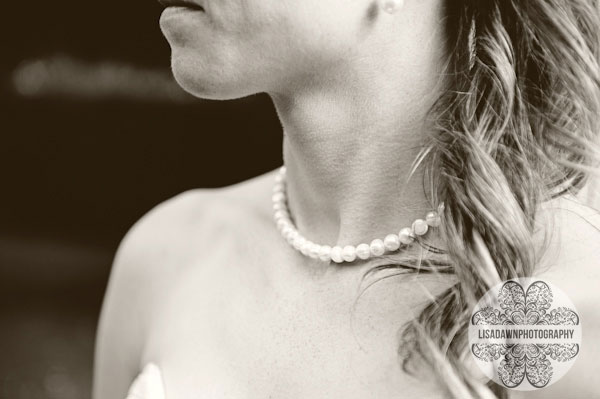 Pearl necklace bridal portrait