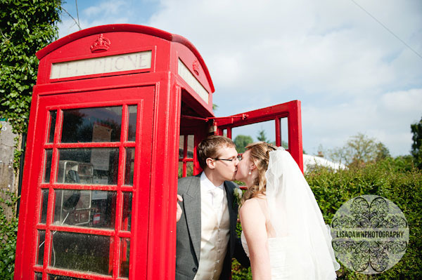 Telephone box wedding photograph