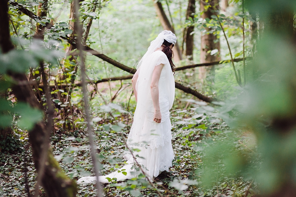 bride in the woods