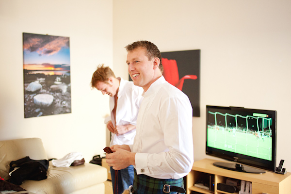 Groom Getting ready