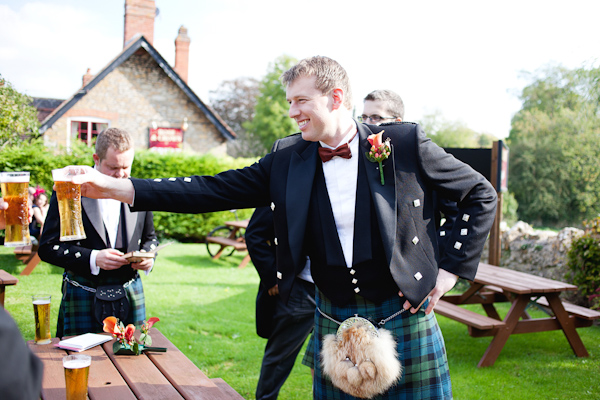 Groom at the pub