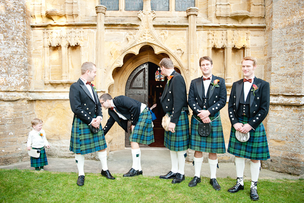 Groomsmen in quilts