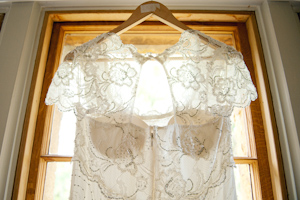 Lace wedding dress detail