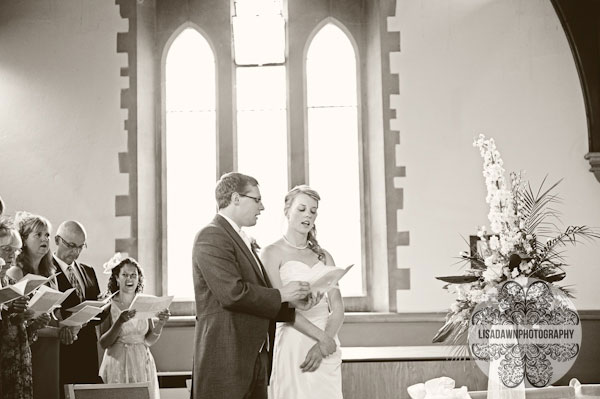 Singing during wedding ceremony