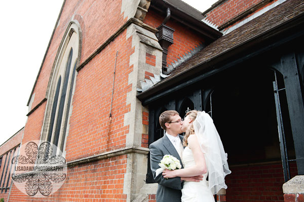 Bride and groom st Johns church