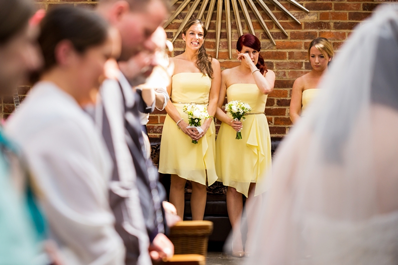 Bridesmaids in yellow