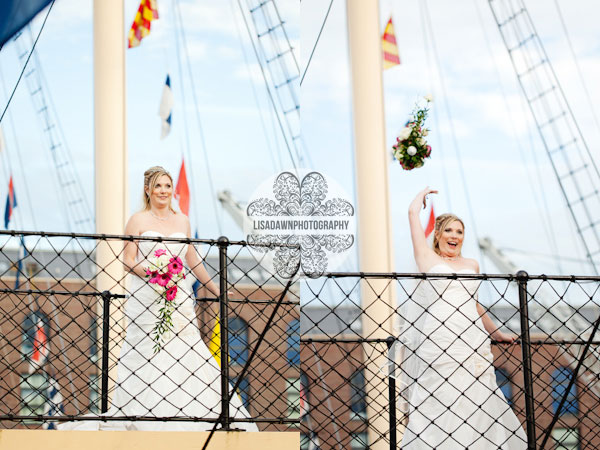 throwing bridal bouquet