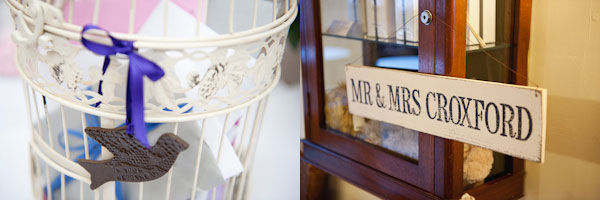 birdcage and shabby chic wedding sign