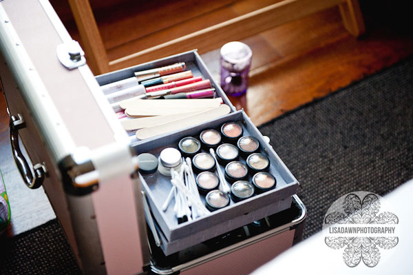 Makeup box in bridal suite