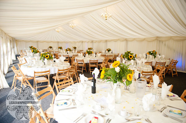 Marquee wedding decorated