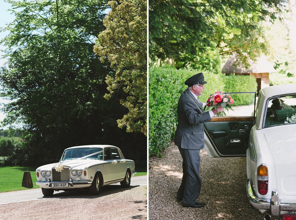 bride arrives rolls royce