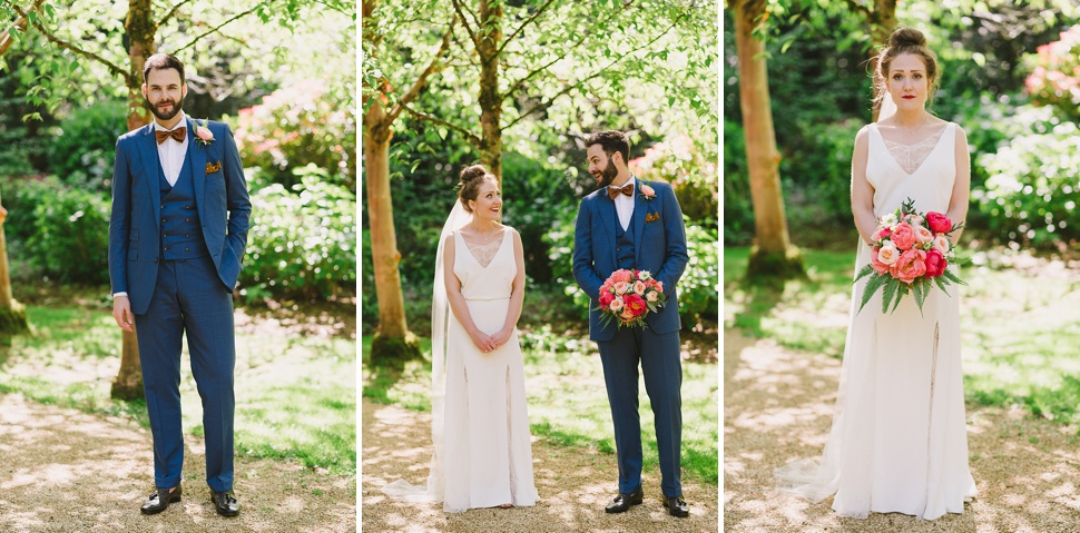 Stylish bride and groom