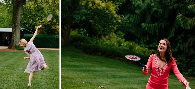 Badminton on the lawn